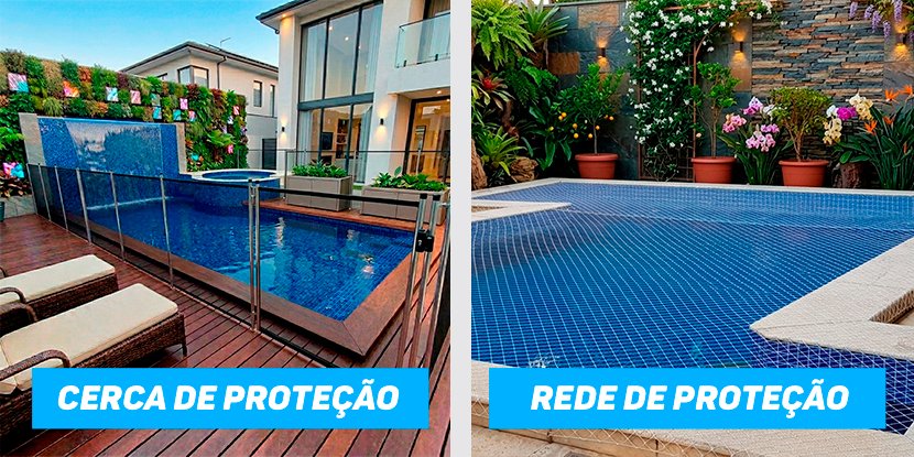 Cerca e rede de proteção para piscina instaladas em Goiânia
